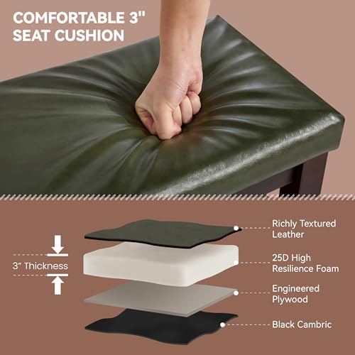 40" Shoe Bench with Leather Cushion