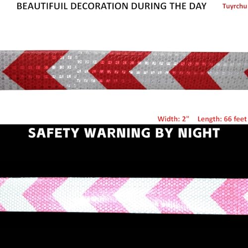 Industrial Reflective Tape Red and White Outdoor Waterproof 2 inch
