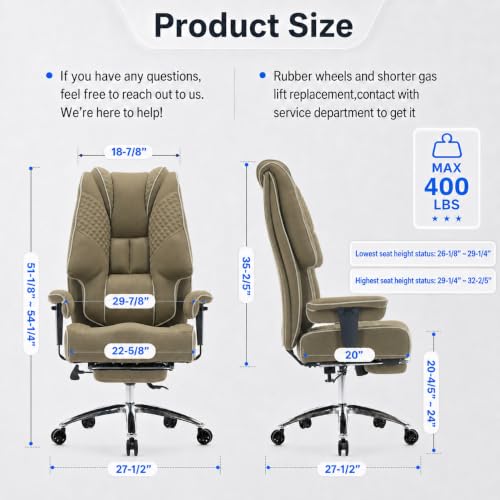 DJ.Wang Big and Tall Office Chair 400lbs
