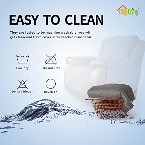 Oversized Recliner Cover Reversible Couch Cover Sofa Cover for Living Room Water Resistant Furniture Protector with Elastic Straps for Pets Dog