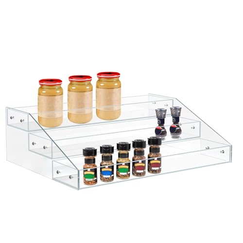Wide Clear Acrylic Spice Rack for Countertops