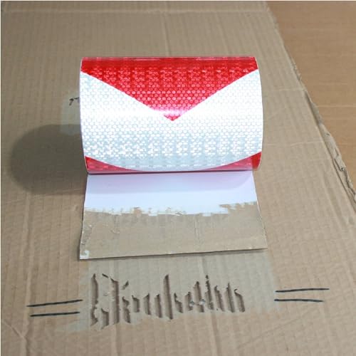 Red and White Reflective Tape Outdoor Waterproof 8 inch X 66 feet