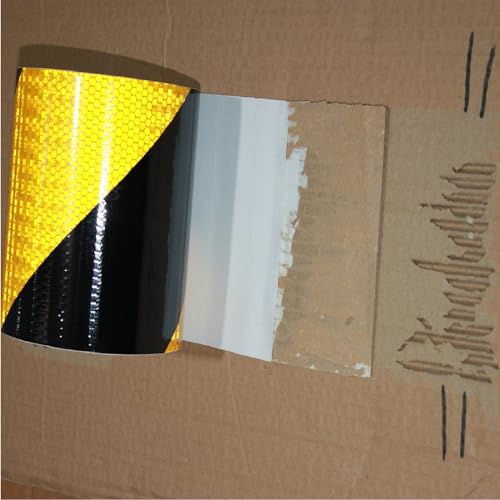 Yellow Black Reflective Tape Outdoor Waterproof 8 inch X 66 feet