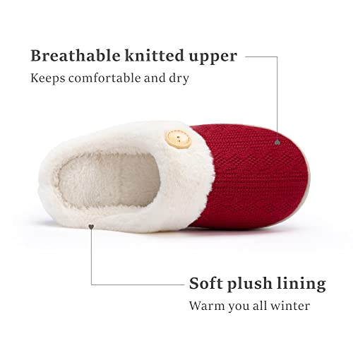Womens Slipper Warm Comfy Memory Foam House Slippers Knitted Shoes Faux Fur Lined Anti