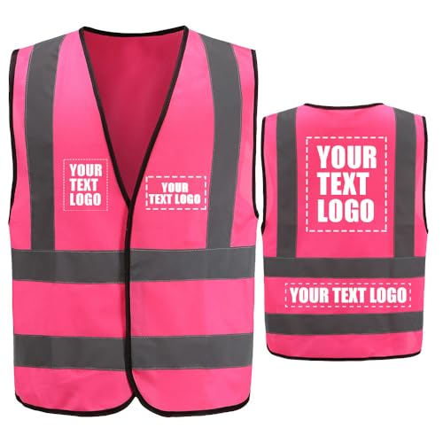 Company Logo Pink Reflective Work Vest