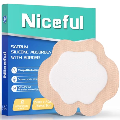 Absorbent Silicone Sacral Bandages 7"x7" (8 Count)