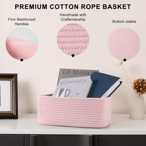 4 Pack Small Storage Shelf Baskets for Organizing (4 Count)