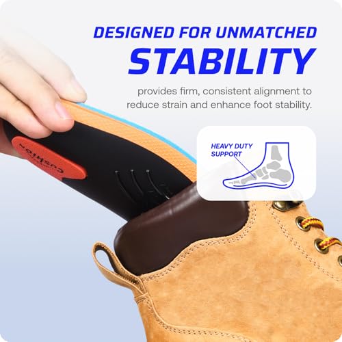 250+ lbs Plantar Fasciitis High Arch Support Insole for Men Women