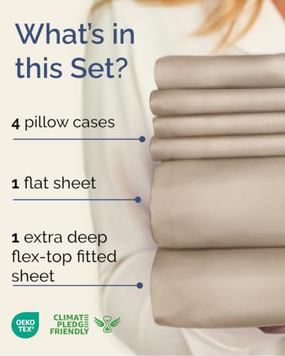 Extra Deep Flex Top Split Head King Sheet Set