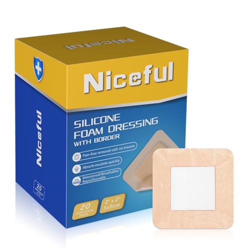 Silicone Foam Dressing Gentle Border 2"x2" 20 Count