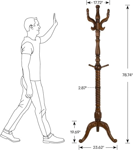 Freestanding Coat Rack Stand with 8 Hooks