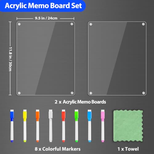 Acrylic Magnetic Whiteboard for Fridge (2 Count)