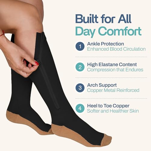 Zipper Compression Socks for Men & Women