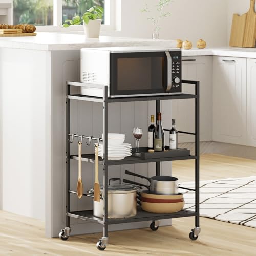 3 Tier Metal Storage Rack with Industrial Wheels