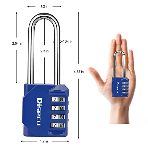 2 Pack disecu 2.6 Inch Long Shackle Combination Lock (2 Count)