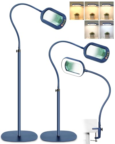 12X Rectangle Magnifying Glass with Light and Stand