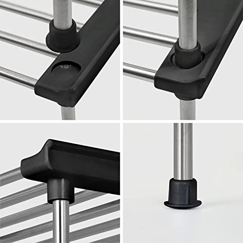 Set of 2 Stackable Cabinet Organizer Shelf 9.8 x 7.8 x 6.1 Black
