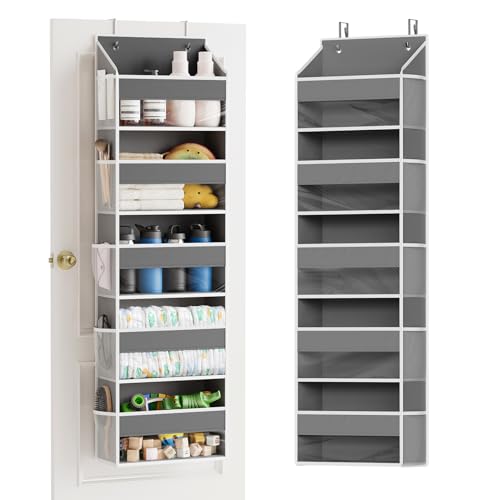 1 Pack Over The Door Organizer with 5 Large Pockets and 10 Mesh Side Pockets
