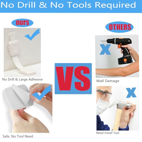Upgraded No Drill Furniture Anchors for Baby Proofing (2 Count)