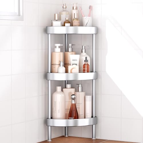 3 Tier Aluminum Corner Shower Caddy Standing Rustproof (3 Count)
