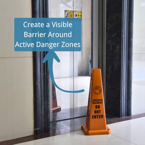 8 Pack Orange Safety Cones Caution DO NOT Enter Sign 4 (8 Count)