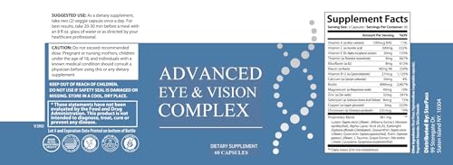 1 Complete Research Vision Formula Advanced Eye Health Vitamin & Mineral Supplements for Adults w (60 Count)