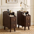Narrow Nightstand with Drawers Set 2 (2 Count)