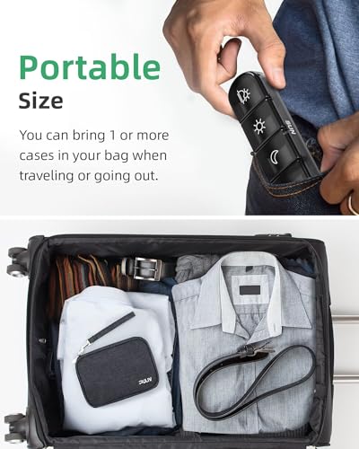 Weekly Pill Organizer 4 Times a Day with a Canvas Bag