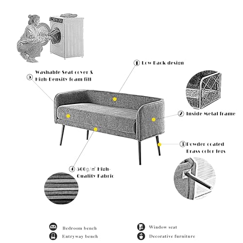 Bedroom Bench with Low Back