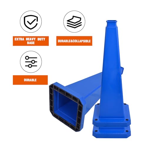 6 Pack 36 Inch Solid Blue Traffic Cone