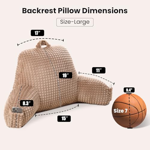 Reading Pillow with Arms for Bed Sitting