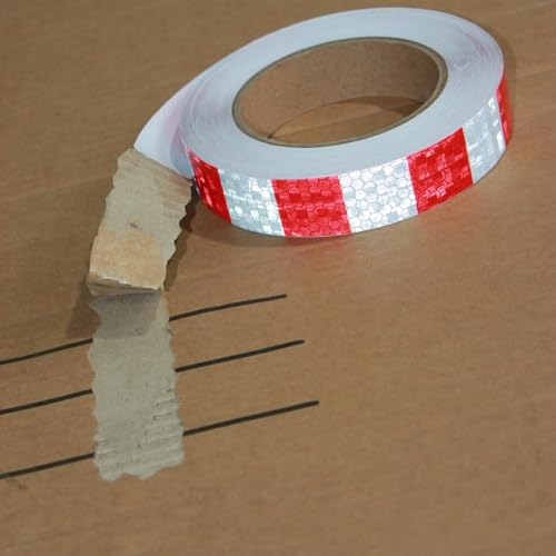Red and White Reflective Tape Outdoor Waterproof 1 inch X 166 feet