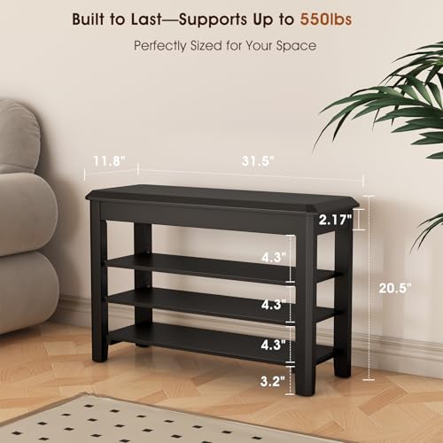 Shoe Rack Bench Seat Rubberwood 3