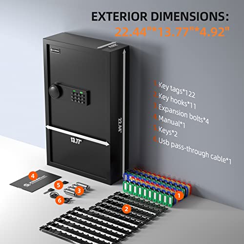 122 Keys Key Lock Box Wall Mount with Advanced Anti