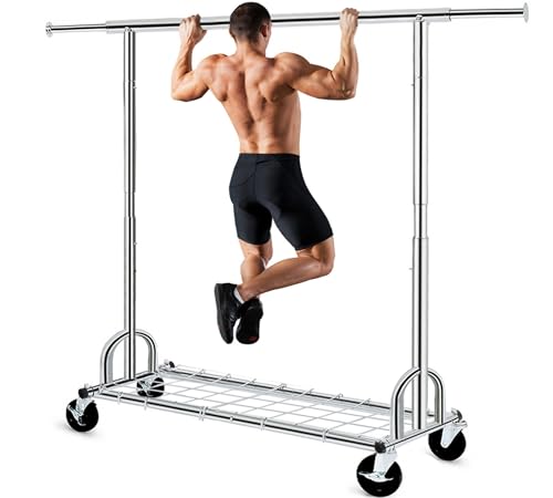 Clothing Garment Rack Capacity 525LBS Collapsible Clothes Rack