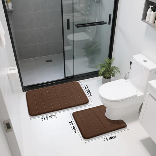 Memory Foam Bath Mat Set 2 Piece