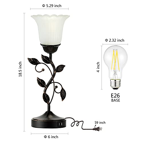 Touch Leaf Bedside Table Lamp with 2 USB Ports Nightstand Lamps - Bel Marant