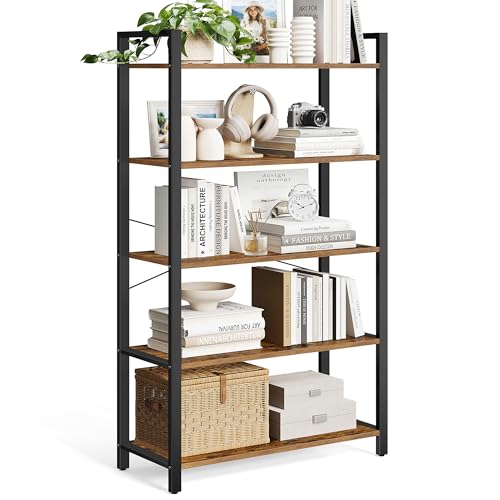 5 Tier Bookshelf with Steel Frame