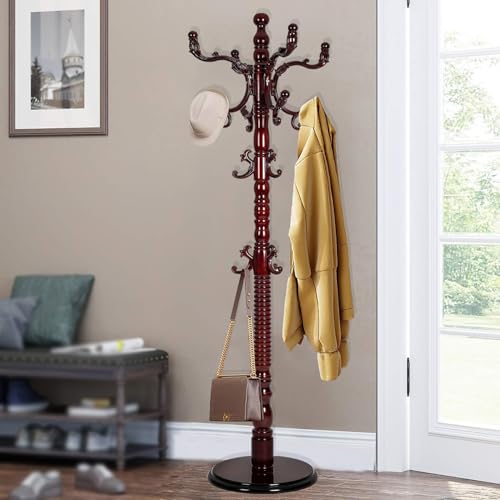 73" Wooden Coat Rack Stand