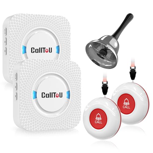 Wireless Caregiver Pager Hand Call Bell for Elderly Alert Buttons (5 Count)