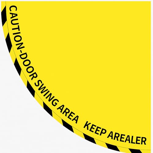 1 Pack Door Swing Caution Floor Sign for Safety Warning Door Swing Area Keep Area Clear Floor Signs Vinyl Non Slip Surface