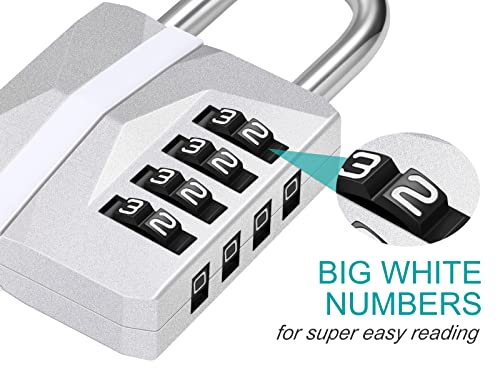 Locker Lock 4 Digit Combination Lock Gym Lock & White Code