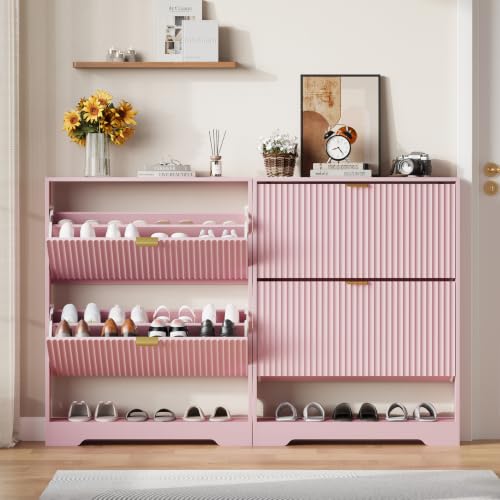 Shoe Cabinet Storage for Entryway with 2 Flip Drawer
