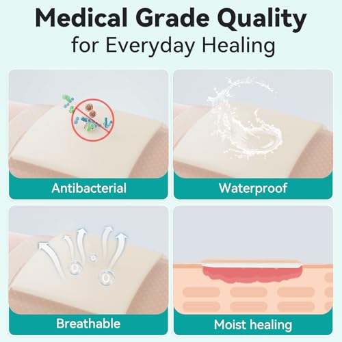 Silicone Foam Dressing with Border Adhesive 6"x6" Waterproof Wound Dressing Bandage for Wound Care 20 Pack (20 Count)