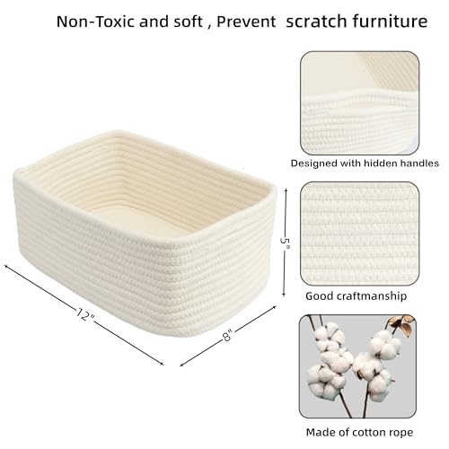 Small Woven Storage Baskets for Shelves (3 Count)