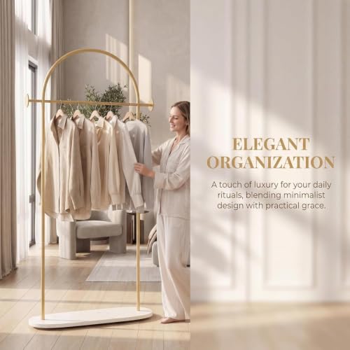 Modern Gold Coat Racks with Marble Base