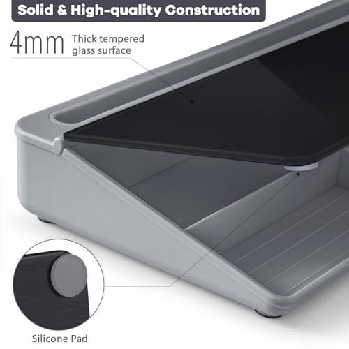 Glass Desk Whiteboard with Storage