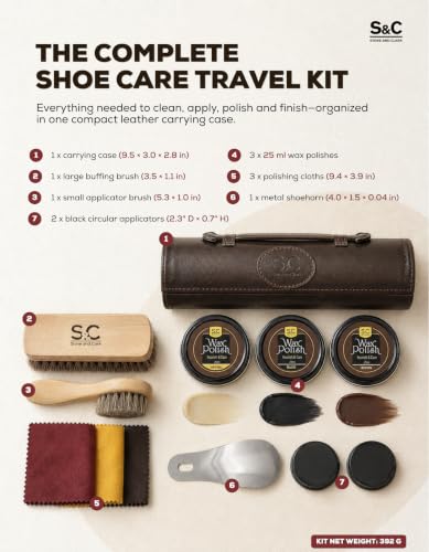 Stone & Clark 12PC Shoe Polish & Care Kit