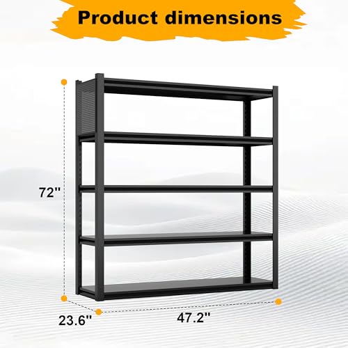 5 Sets Garage Shelving 48" Wide Heavy Duty Storage Shelves Units