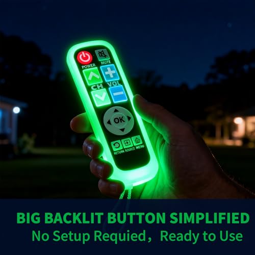 Backlit Big Button TV Remote Replacement for LG TV with Cover & Hook